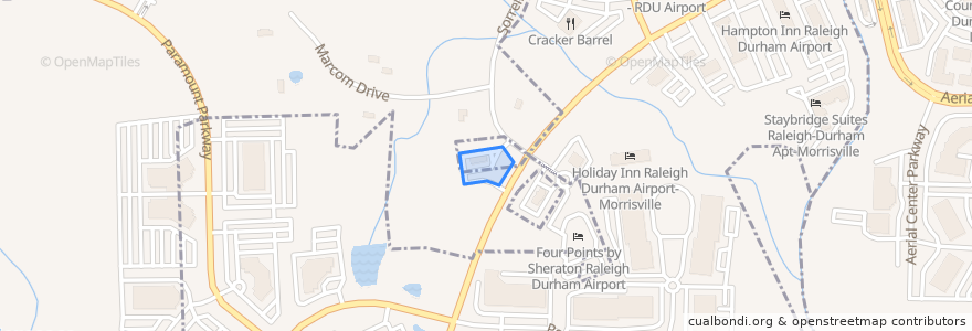 Mapa de ubicacion de Town of Morrisville.