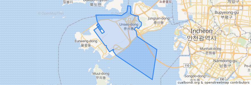 Mapa de ubicacion de 운서동.