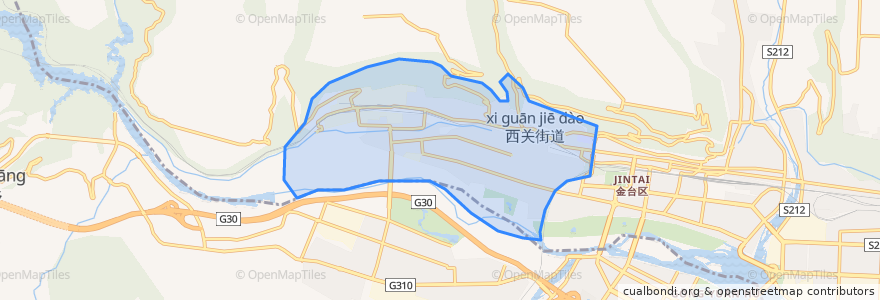 Mapa de ubicacion de 西关街道.