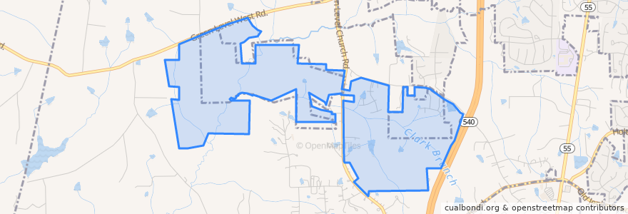 Mapa de ubicacion de Town of Apex.