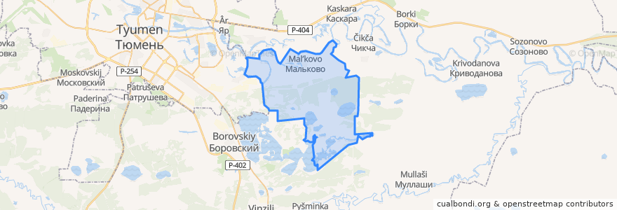 Mapa de ubicacion de Мальковское сельское поселение.