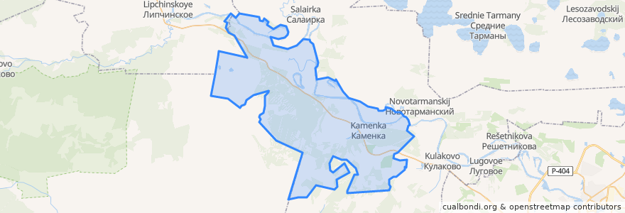 Mapa de ubicacion de Каменское сельское поселение.