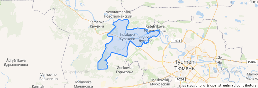 Mapa de ubicacion de Кулаковское сельское поселение.