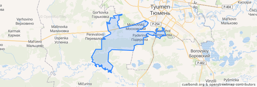 Mapa de ubicacion de Московское сельское поселение.