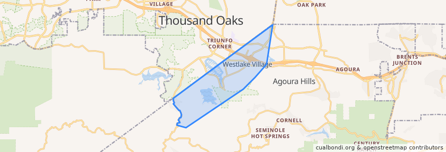 Mapa de ubicacion de Westlake Village.