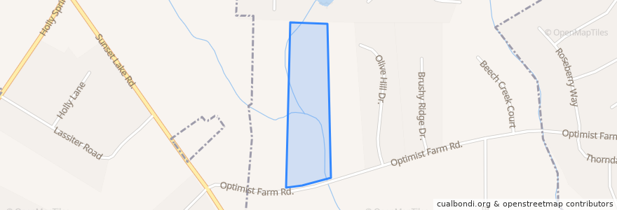 Mapa de ubicacion de Town of Holly Springs.