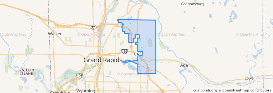 Mapa de ubicacion de Grand Rapids Charter Township.