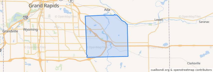 Mapa de ubicacion de Cascade Charter Township.