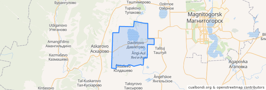 Mapa de ubicacion de Давлетовский сельсовет.