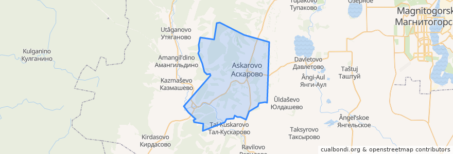 Mapa de ubicacion de Аскаровский сельсовет.