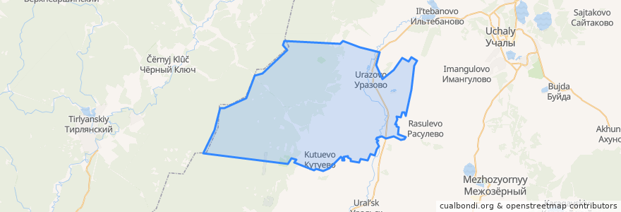 Mapa de ubicacion de Уразовский сельсовет.