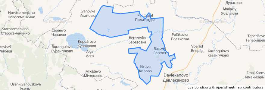 Mapa de ubicacion de Рассветовский сельсовет.