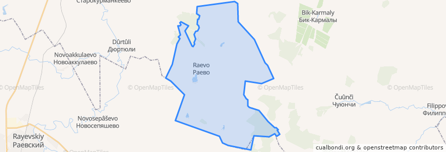 Mapa de ubicacion de Раевский сельсовет.