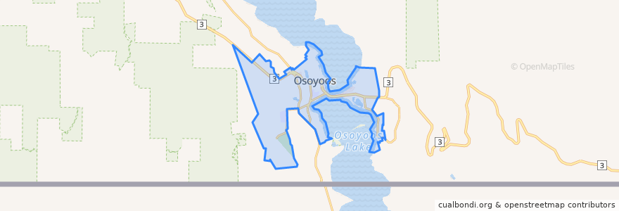 Mapa de ubicacion de Osoyoos.