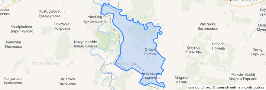 Mapa de ubicacion de Орловский сельсовет.