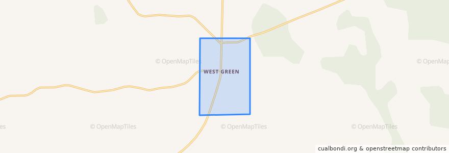 Mapa de ubicacion de West Green.