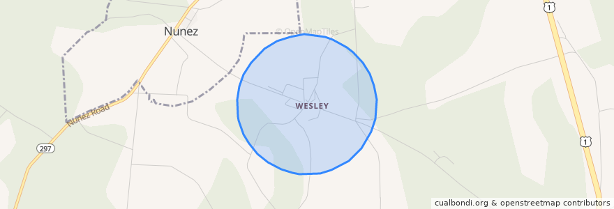 Mapa de ubicacion de Wesley.