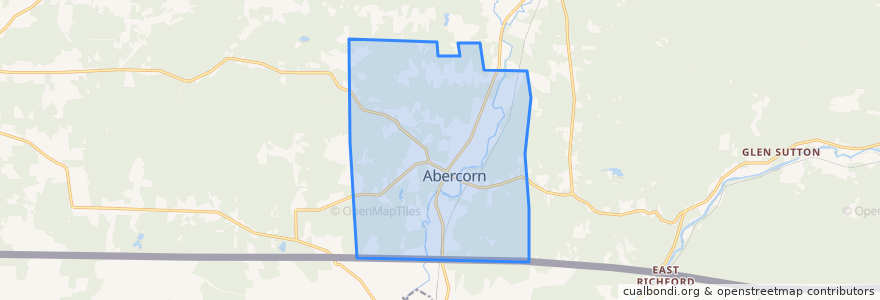 Mapa de ubicacion de Abercorn.