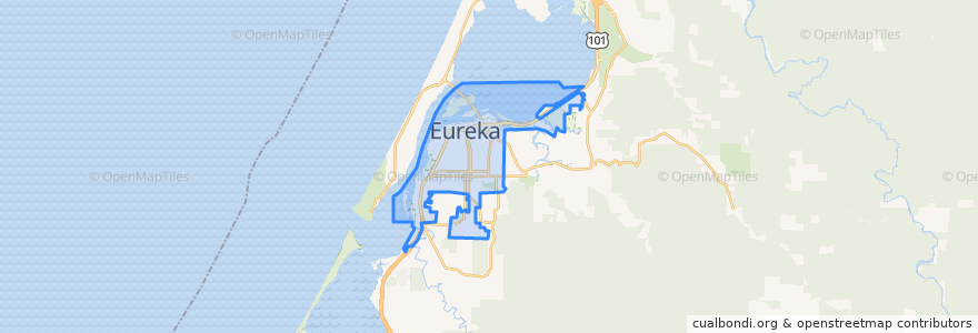 Mapa de ubicacion de Eureka.