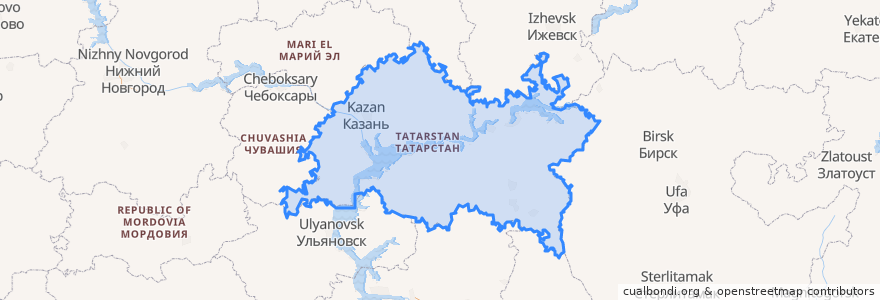 Mapa de ubicacion de Татарстан.