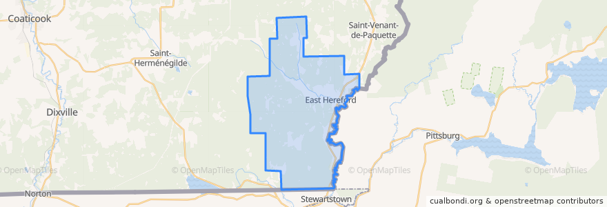 Mapa de ubicacion de East Hereford.