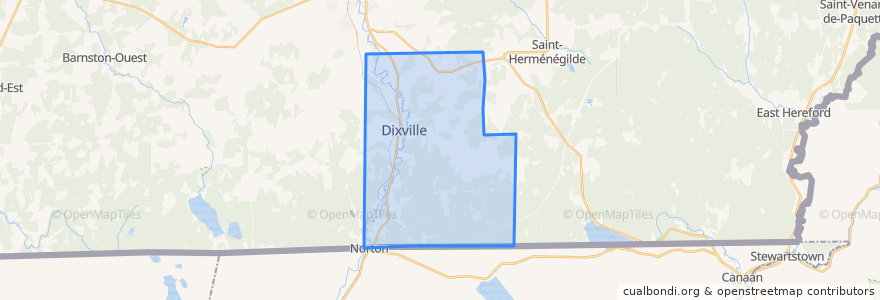 Mapa de ubicacion de Dixville.