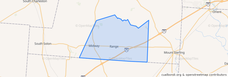 Mapa de ubicacion de Range Township.