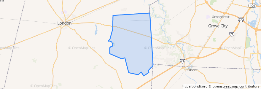 Mapa de ubicacion de Fairfield Township.