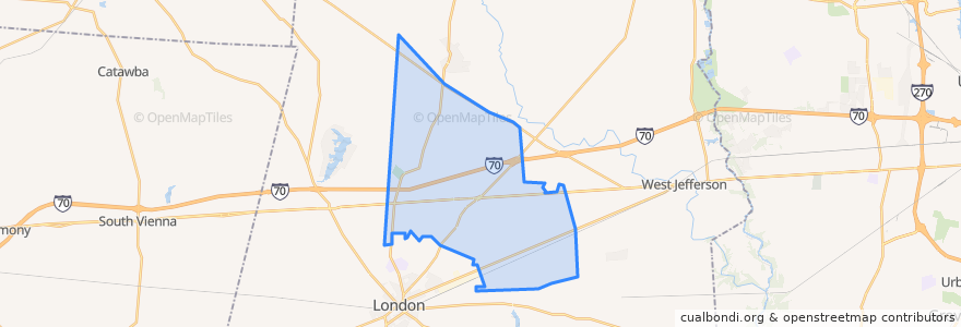 Mapa de ubicacion de Deer Creek Township.