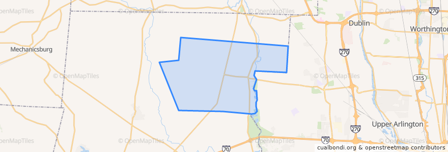 Mapa de ubicacion de Canaan Township.