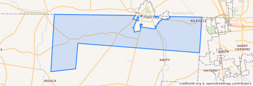 Mapa de ubicacion de Darby Township.