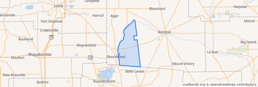 Mapa de ubicacion de McDonald Township.