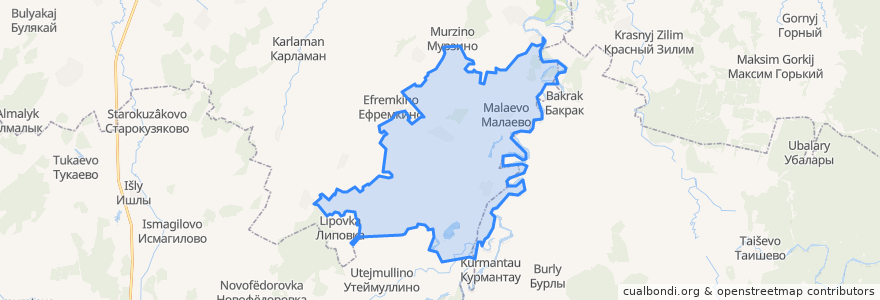 Mapa de ubicacion de Камышлинский сельсовет.