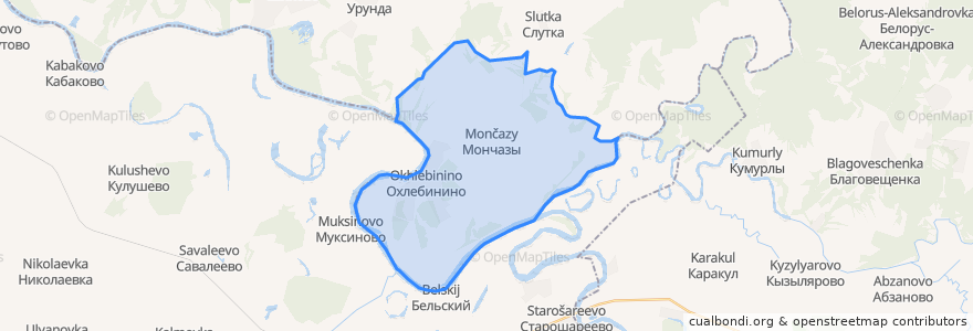 Mapa de ubicacion de Охлебининский сельсовет.