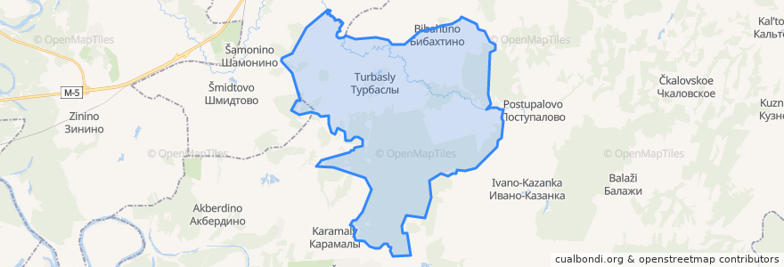 Mapa de ubicacion de Турбаслинский сельсовет.