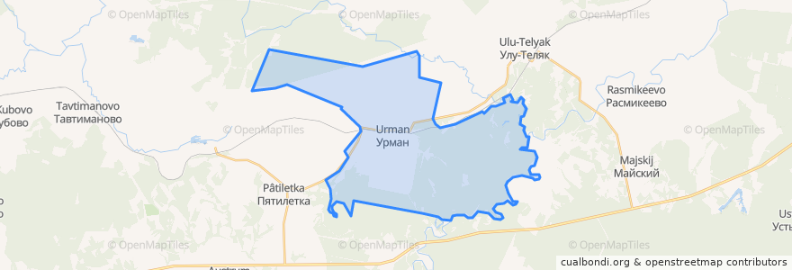 Mapa de ubicacion de Урманский сельсовет.