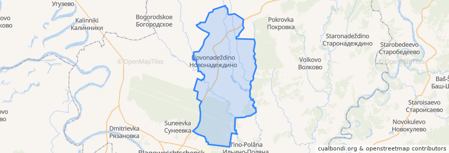 Mapa de ubicacion de Новонадеждинский сельсовет.