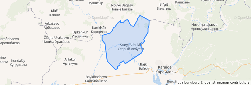 Mapa de ubicacion de Староакбуляковский сельсовет.