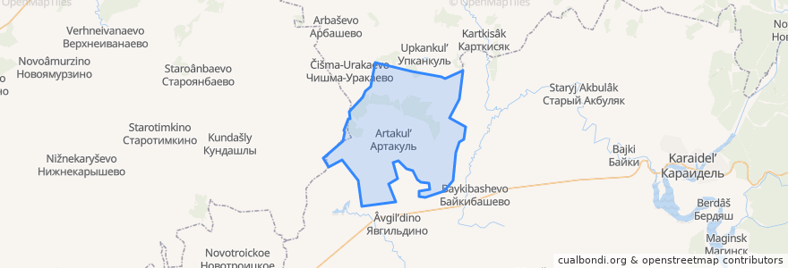 Mapa de ubicacion de Артакульский сельсовет.