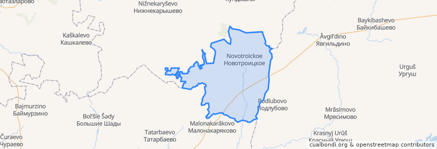 Mapa de ubicacion de Новотроицкий сельсовет.