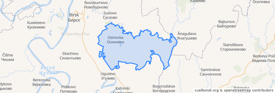 Mapa de ubicacion de Осиновский сельсовет.