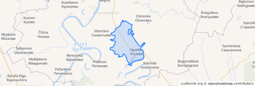 Mapa de ubicacion de Угузевский сельсовет.