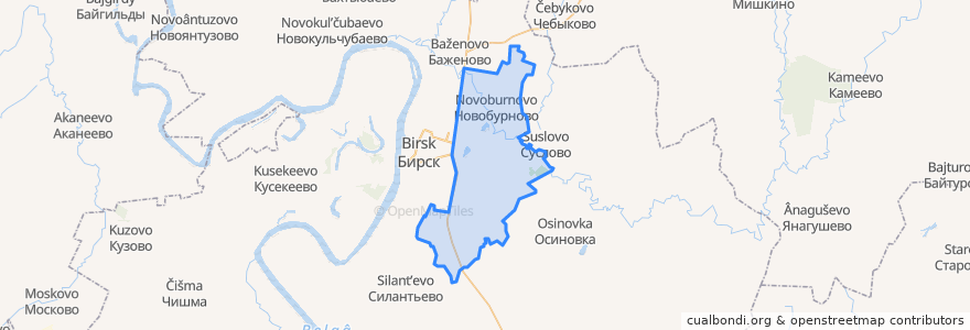 Mapa de ubicacion de Бурновский сельсовет.