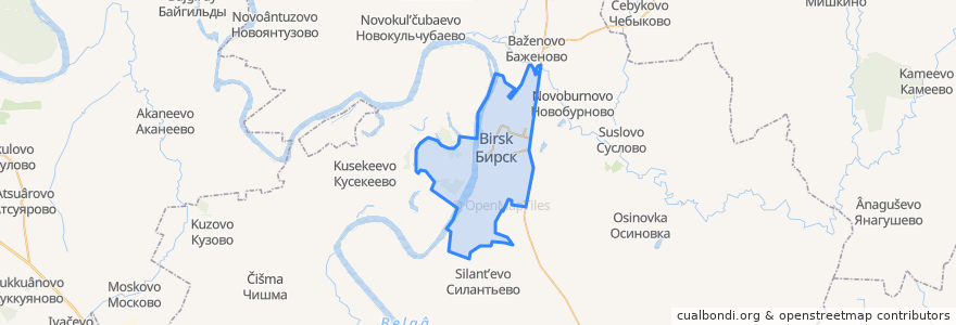 Mapa de ubicacion de городское поселение Бирск.