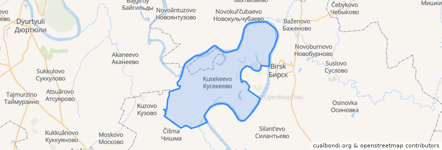 Mapa de ubicacion de Кусекеевский сельсовет.