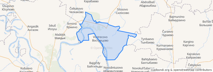 Mapa de ubicacion de Вострецовский сельсовет.