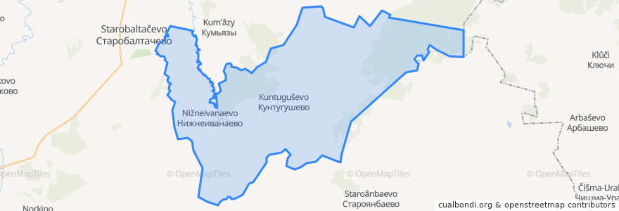 Mapa de ubicacion de Кунтугушевский сельсовет.