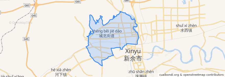 Mapa de ubicacion de 城北街道.