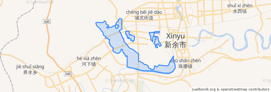 Mapa de ubicacion de 袁河街道.