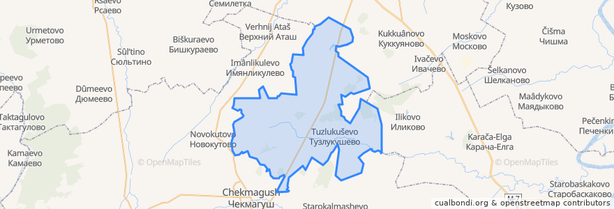 Mapa de ubicacion de Тузлукушевский сельсовет.